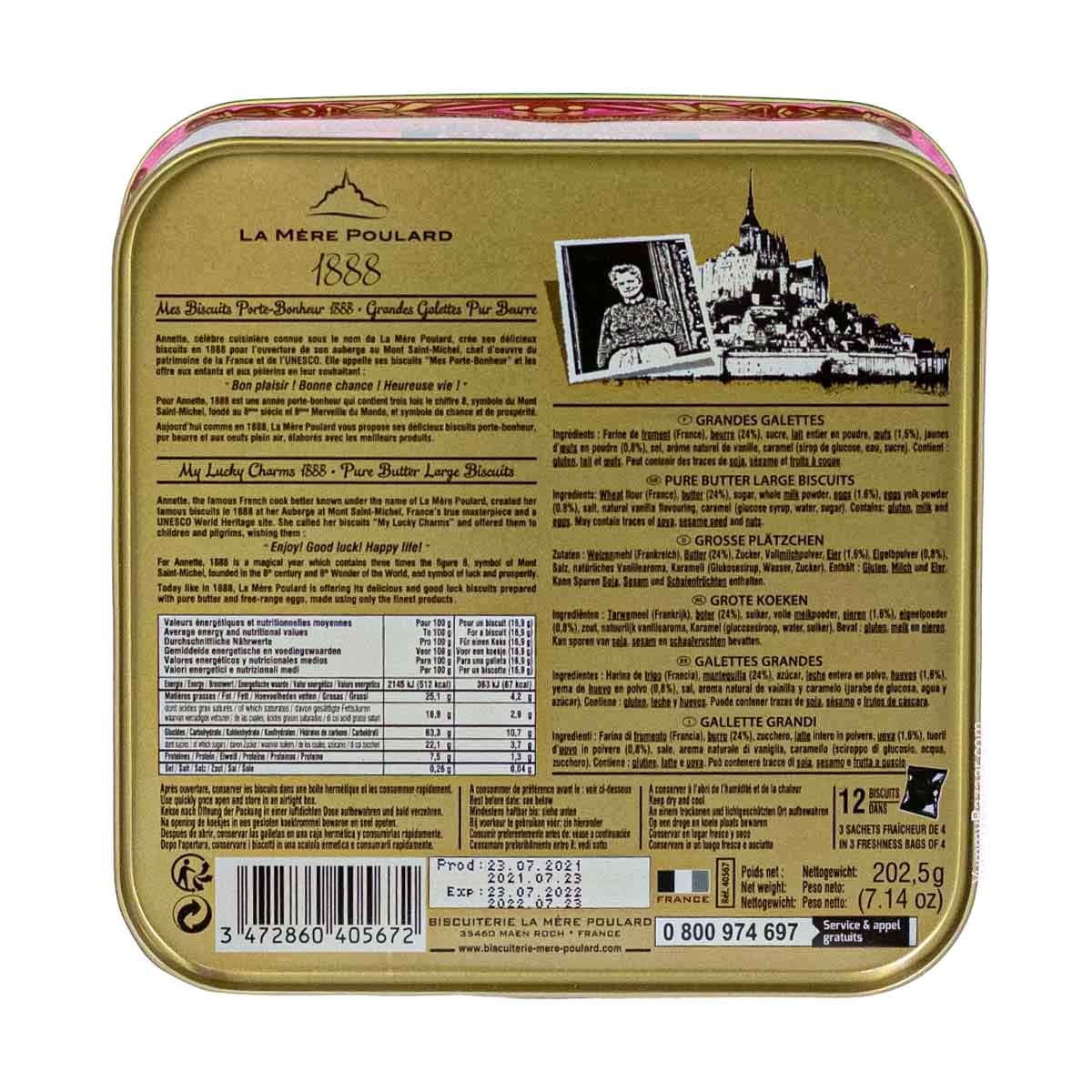 La Mere Poulard French Galettes Butter Cookies in Luxury Tin 3