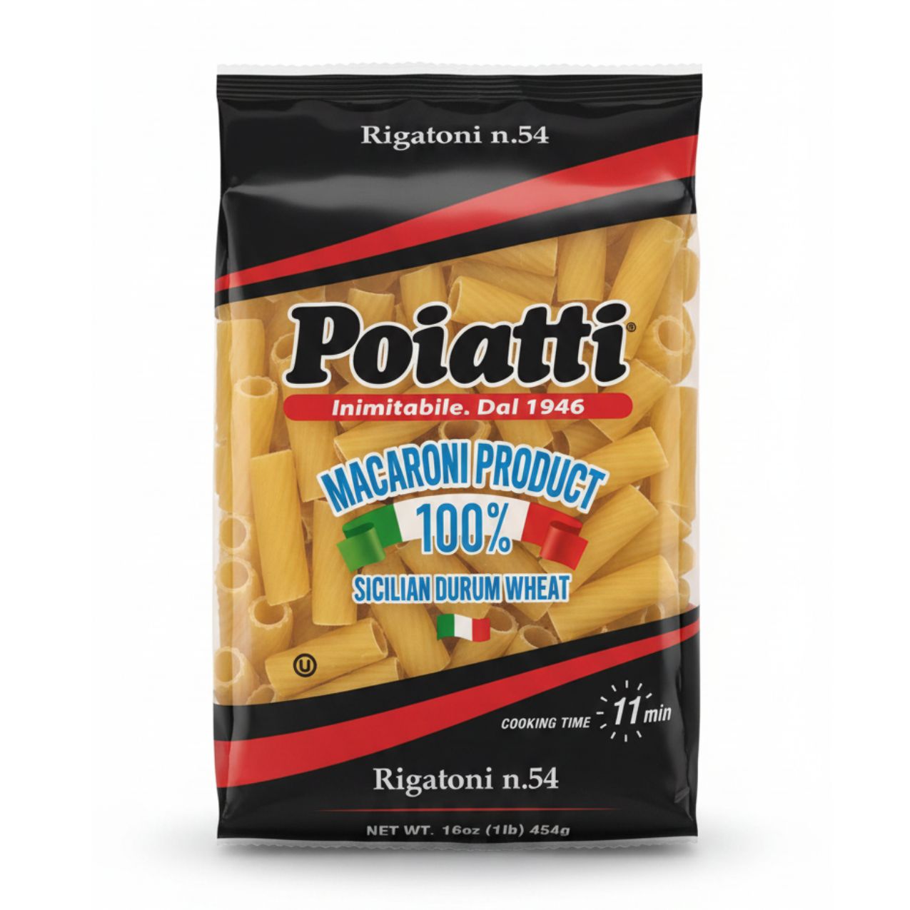 Poiatti Rigatoni #54, 100% Sicilian Wheat 1